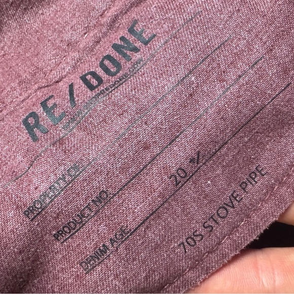 Redone jeans High Rise Button Fly Straight Leg Jeans Washed Brick Red 30 - Picture 5 of 10